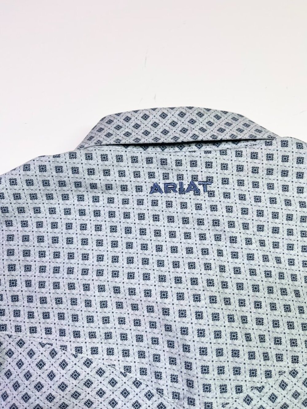 Ariat Men's S Wrinkle-Free Edward Western Shirt Snap Long Sleeve Grey Cotton - Picture 7 of 10